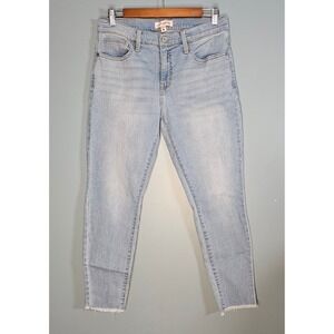 Lucky Brand Ava Mid Rise Skinny Jeans Light Wash Raw Hem Women's Size 12 31A